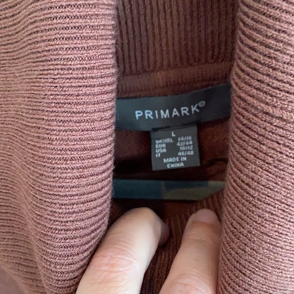 Primark cowl neck turtleneck sweater size large mauve/brown - Picture 3 of 8